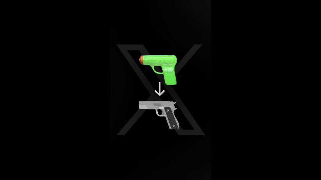 BREAKING: X has replaced their water pistol emoji with a real pistol emoji!