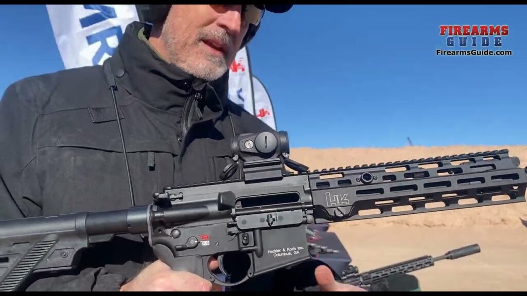 Heckler & Koch MR556 A4 AR-15 Rifle fires at the range